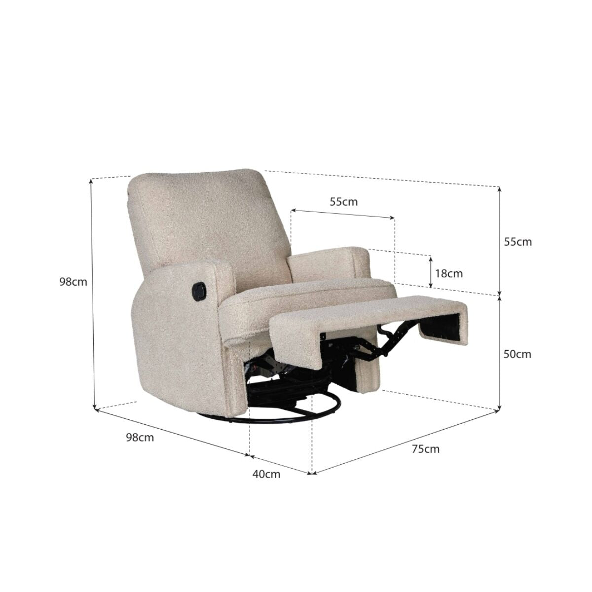 Swivel & Gliding (Electric) Recliner - Teddy Taupe - Schommelstoel - Quax - lifestyle - afbeelding 3