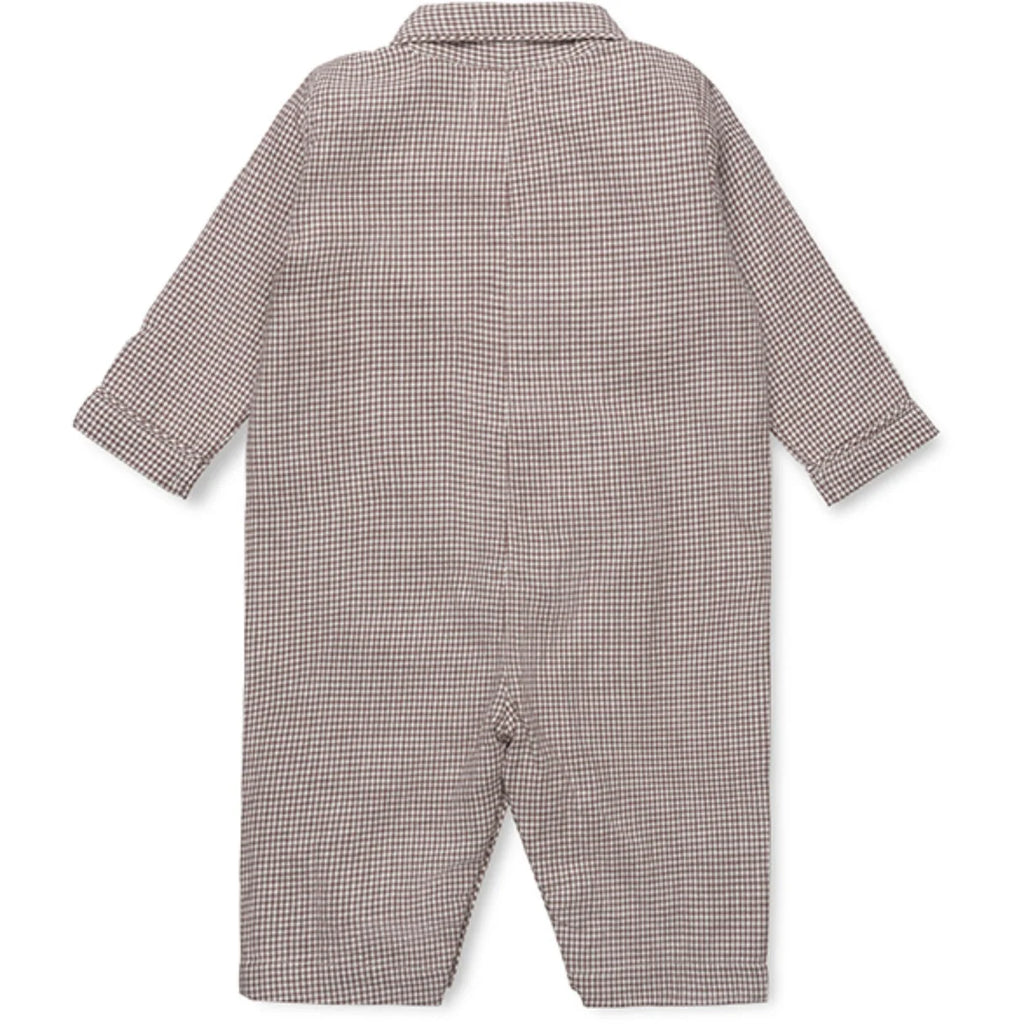 Classic PJ Suit - Biologisch katoen - Tiny Check Brown - Lalaby