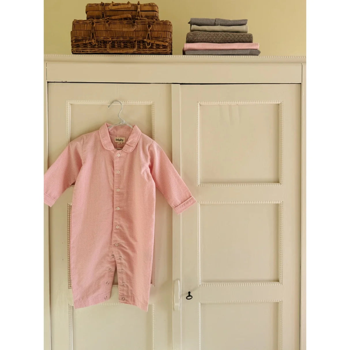 Classic PJ Suit - Biologisch katoen - Tiny Check Pink - Lalaby