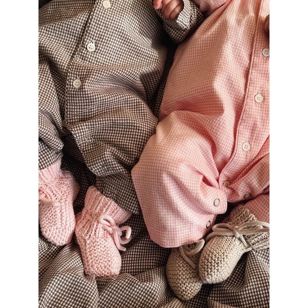 Classic PJ Suit - Biologisch katoen - Tiny Check Brown - Lalaby