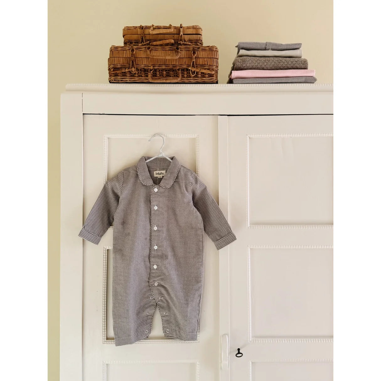 Classic PJ Suit - Biologisch katoen - Tiny Check Brown - Lalaby