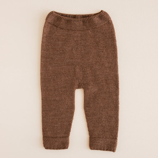 Gebreid broekje Guido - Merino wol - Mocha - HVID