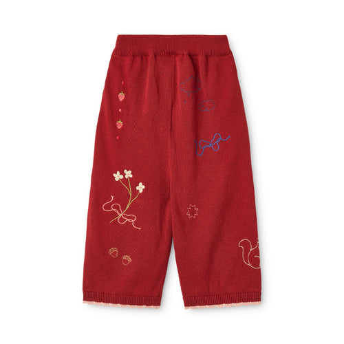 Agnes Pants – Wide-leg trousers – Dark Cranberry – 100% cotton – Flöss
