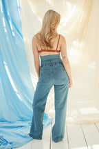 The Wide Jeans Light Blue – Wijde zwangerschapsjeans met verstelbare buikband – Atelier Melon