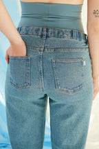 The Wide Jeans Light Blue – Wijde zwangerschapsjeans met verstelbare buikband – Atelier Melon