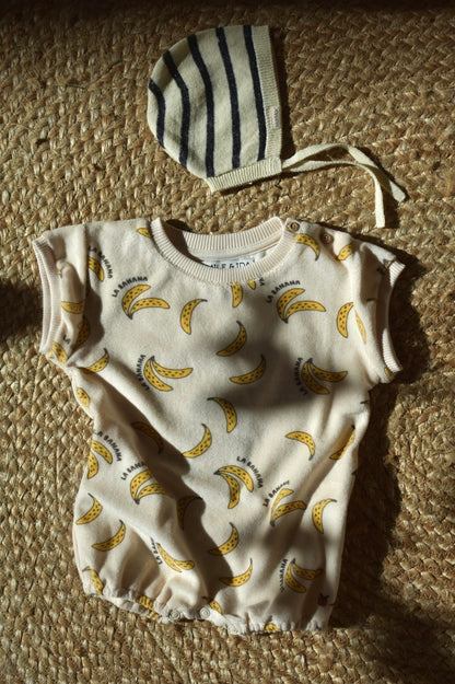 Playsuit bananas - Terry towelling - Combibloomer Print - Emile et Ida