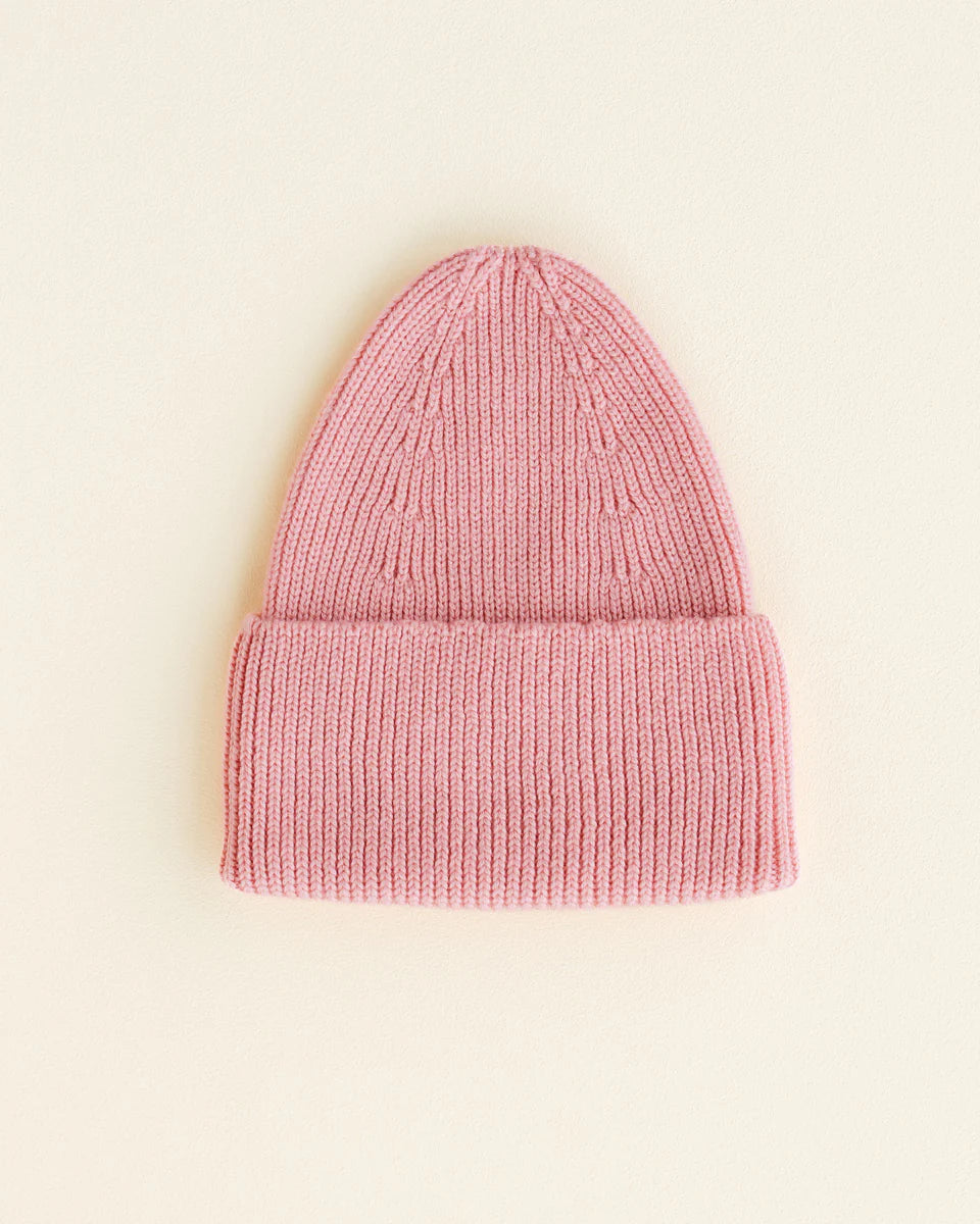 Beanie Fonzie Kids - 100% extra fine Italiaanse merino wol - HVID - bubblegum