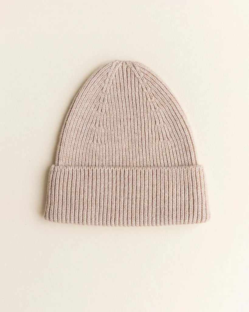 Mutsje Fonzie kids - Beanie - Merino wol - Sand - HVID