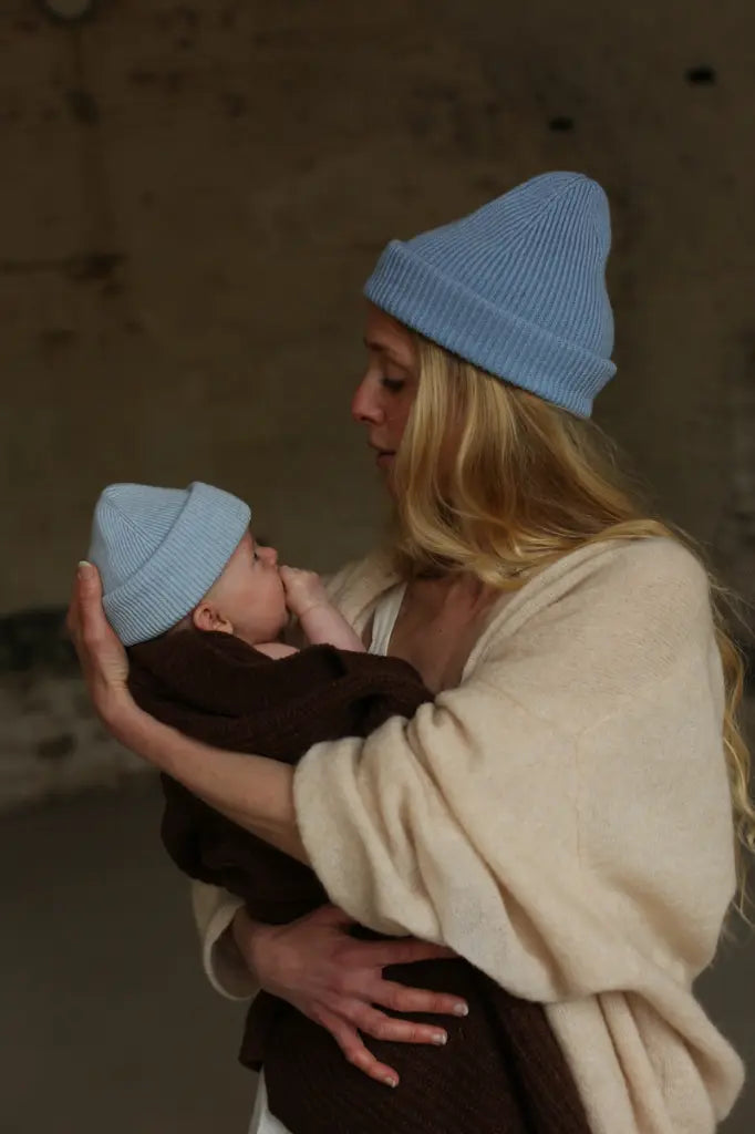 Knitted beanie - Fonzie newborn - Merino wool - HVID