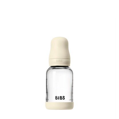 Babyfles van glas - Latex/Natuurrubber - Ivory - 120 ml of 240 ml - BIBS
