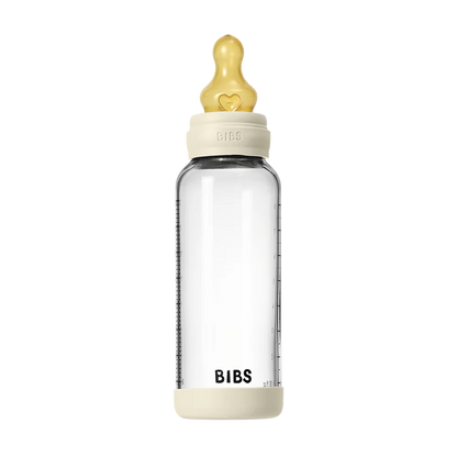 Babyfles van glas - Latex/Natuurrubber - Ivory - 120 ml of 240 ml - BIBS