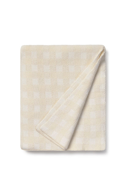 Gebreide deken Vichy Tiles – Toffee, Matcha & Ivory – 100% katoen – Lorena Canals