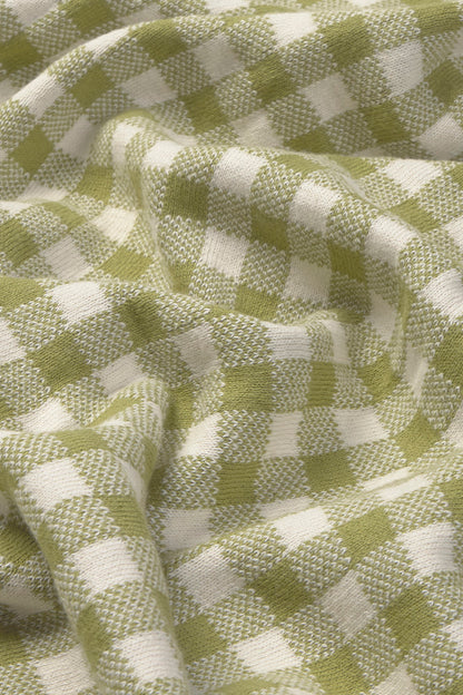 Gebreide deken Vichy Tiles – Toffee, Matcha & Ivory – 100% katoen – Lorena Canals