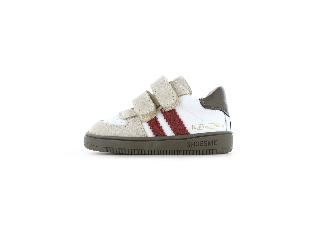 Suède babysneaker ExtremeFlex® - Beige/Red/Black - Shoesme - productfoto - afbeelding 3