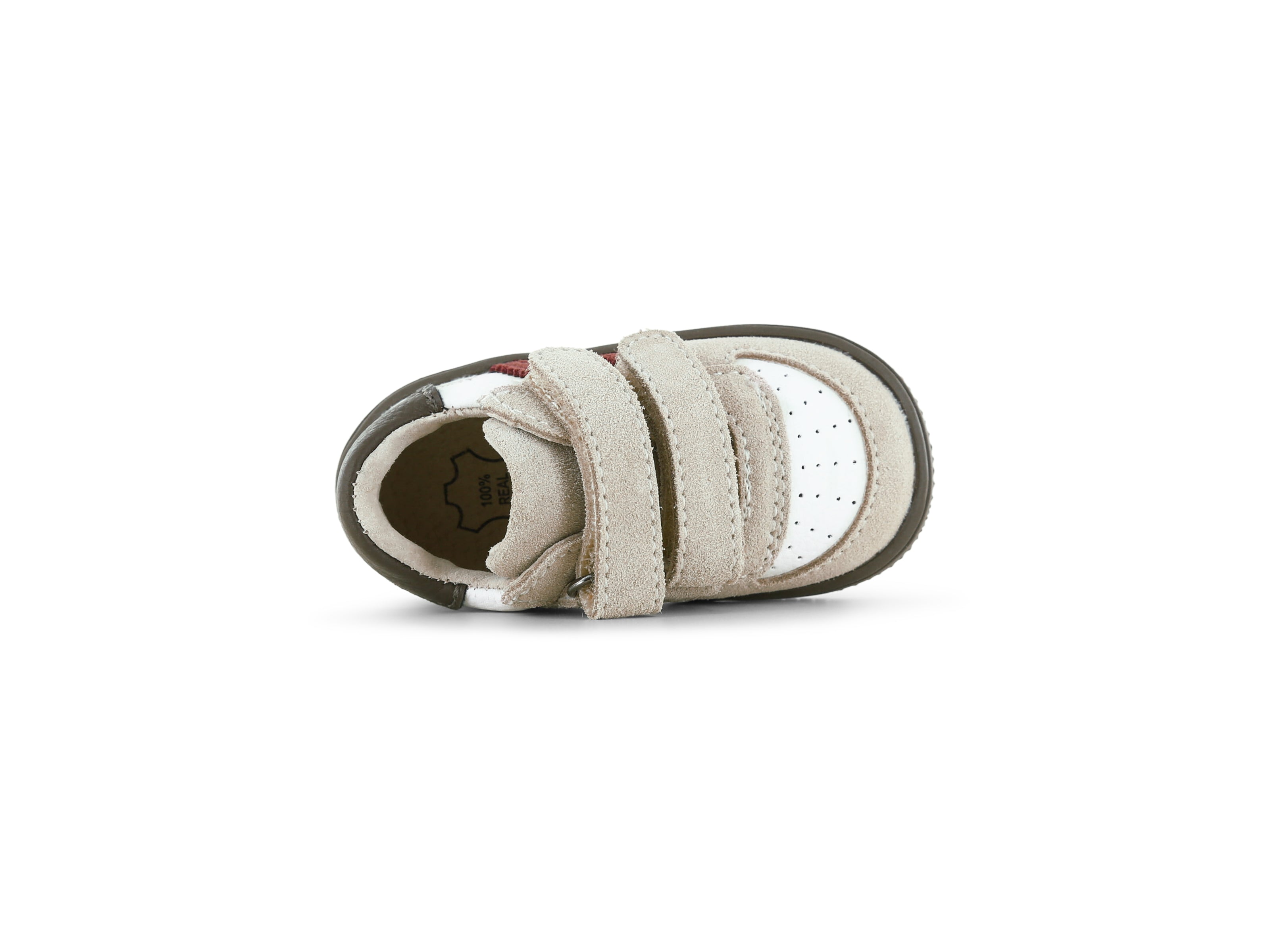 Suède babysneaker ExtremeFlex® - Beige/Red/Black - Shoesme - productfoto - afbeelding 2