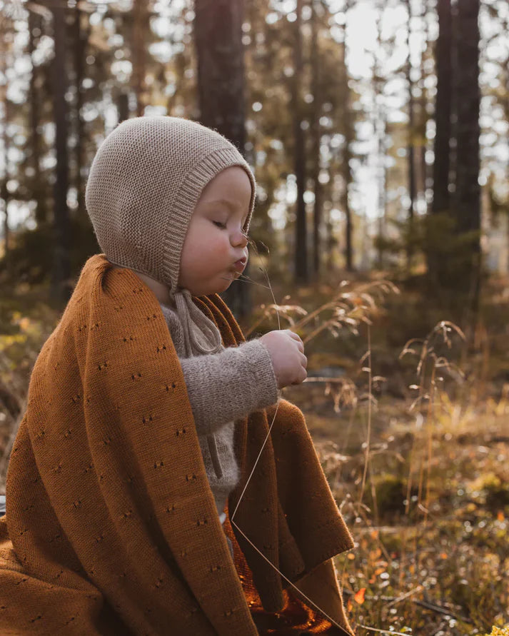 Bonnet Dolly - Baby Strikmutsje - Merinowol - HVID