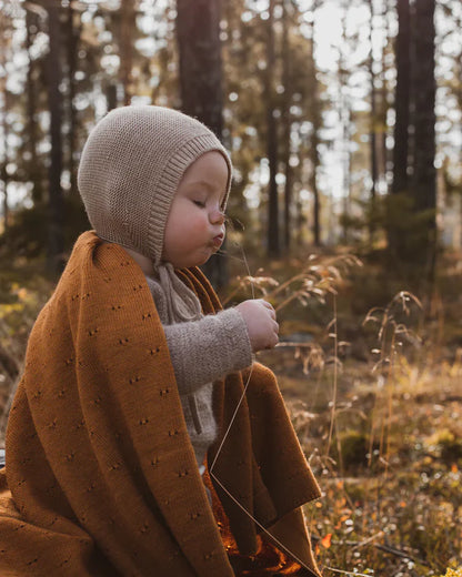 Bonnet Dolly - Baby Strikmutsje - Merinowol - HVID