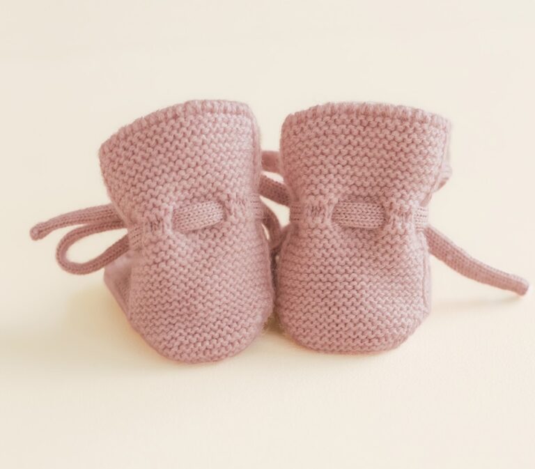 Booties - Baby Slofjes - Powder/Roze - Merinowol - HVID