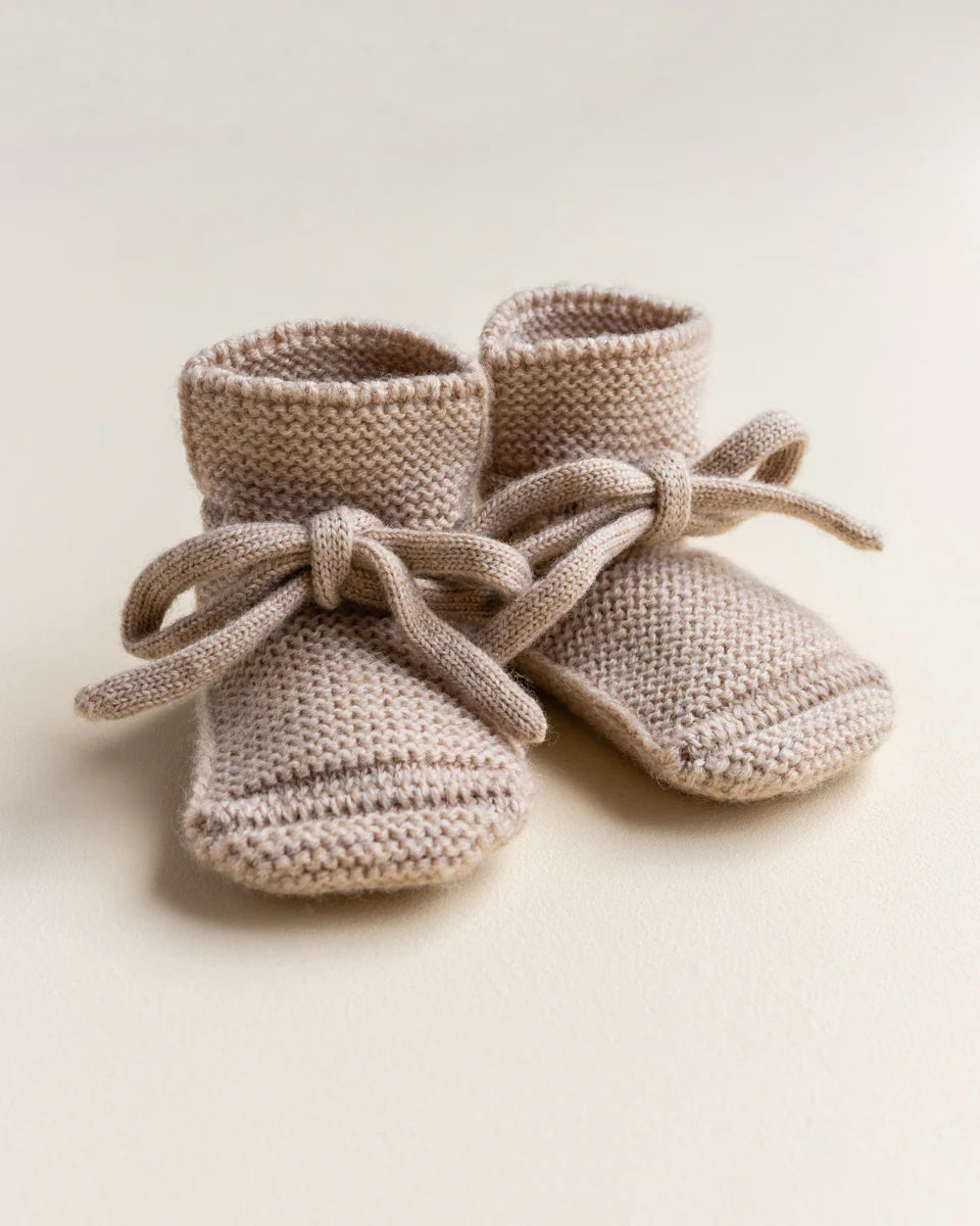 Booties - Baby Slofjes - Merinowol - HVID - voorkant