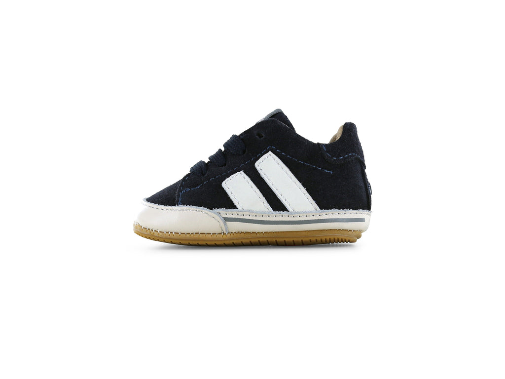BABY-PROOF® eerste loopschoentjes Navy / Taupe – Suède & leer – Shoesme