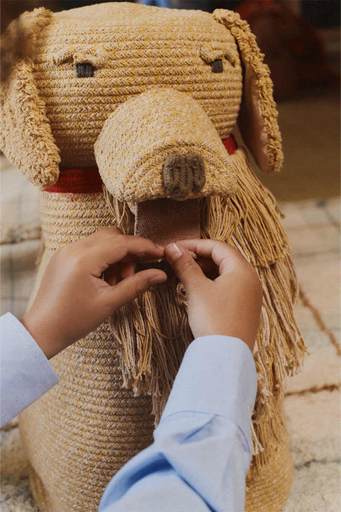 Opbergmand Luna Golden Retriever - 40 × 30 × 55 cm - Lorena Canals - productfoto - afbeelding 3