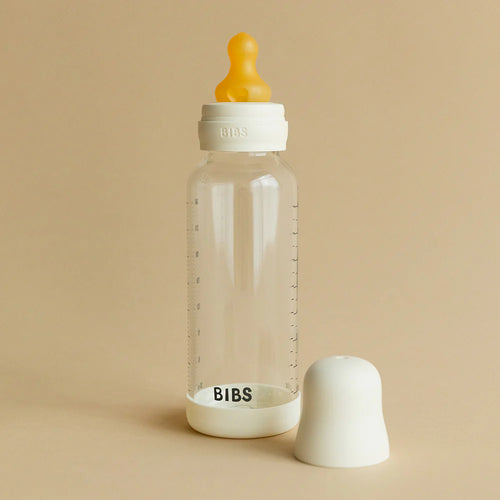 Babyfles van glas - Latex/Natuurrubber - Ivory - 120 ml of 240 ml - BIBS - productfoto