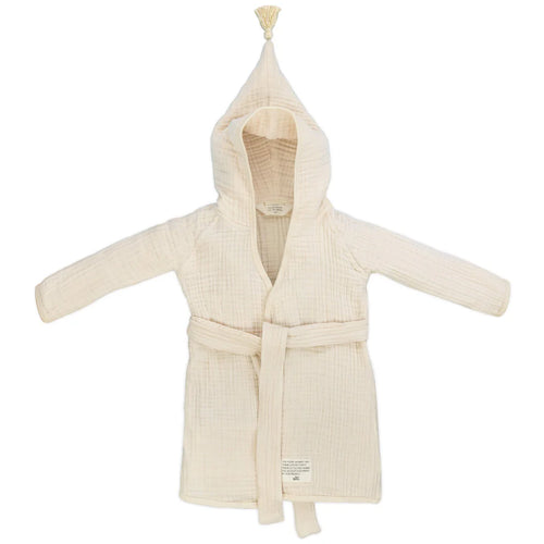 Baby Bello - Baby Badjas Sandshell - Beige - 100% Biologisch mousseline katoen - productfoto