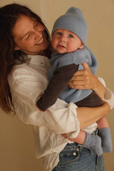 Gebreid mutsje - Fonzie newborn - Merino wol - HVID