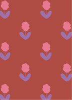 Bloemen Rood – Atelier Chien: detail van het behangpatroon.