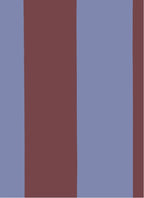 Brede Strepen Bordeaux Blauw – Atelier Chien: Detailansicht des Tapetenmusters.