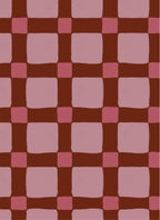 Carreaux Quilt Bordeaux – Atelier Chien : détail du motif du papier peint.
