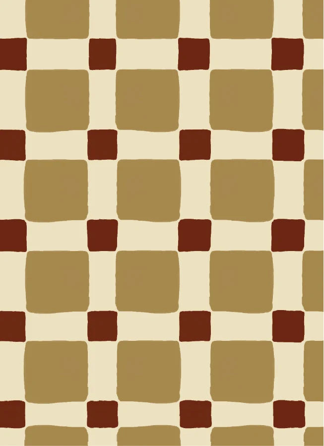 Quilt Check Olive Green – Atelier Chien: detail of the wallpaper pattern.