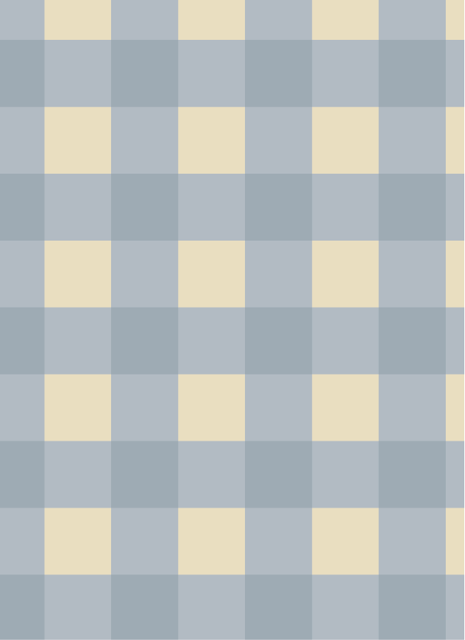 Gingham Ruiten Lichtblauw – Atelier Chien: Detailansicht des Tapetenmusters.