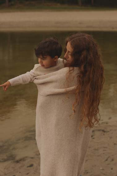 Ledikant dekentje - Merino wol -100X140cm - Gaston - Soft beige/roze - HVID