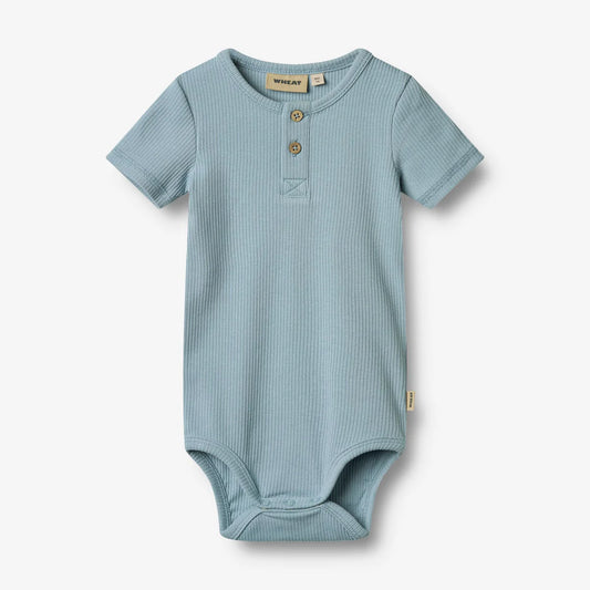 Romper korte mouw Magnus - Biologisch katoen - Calm blue - Wheat
