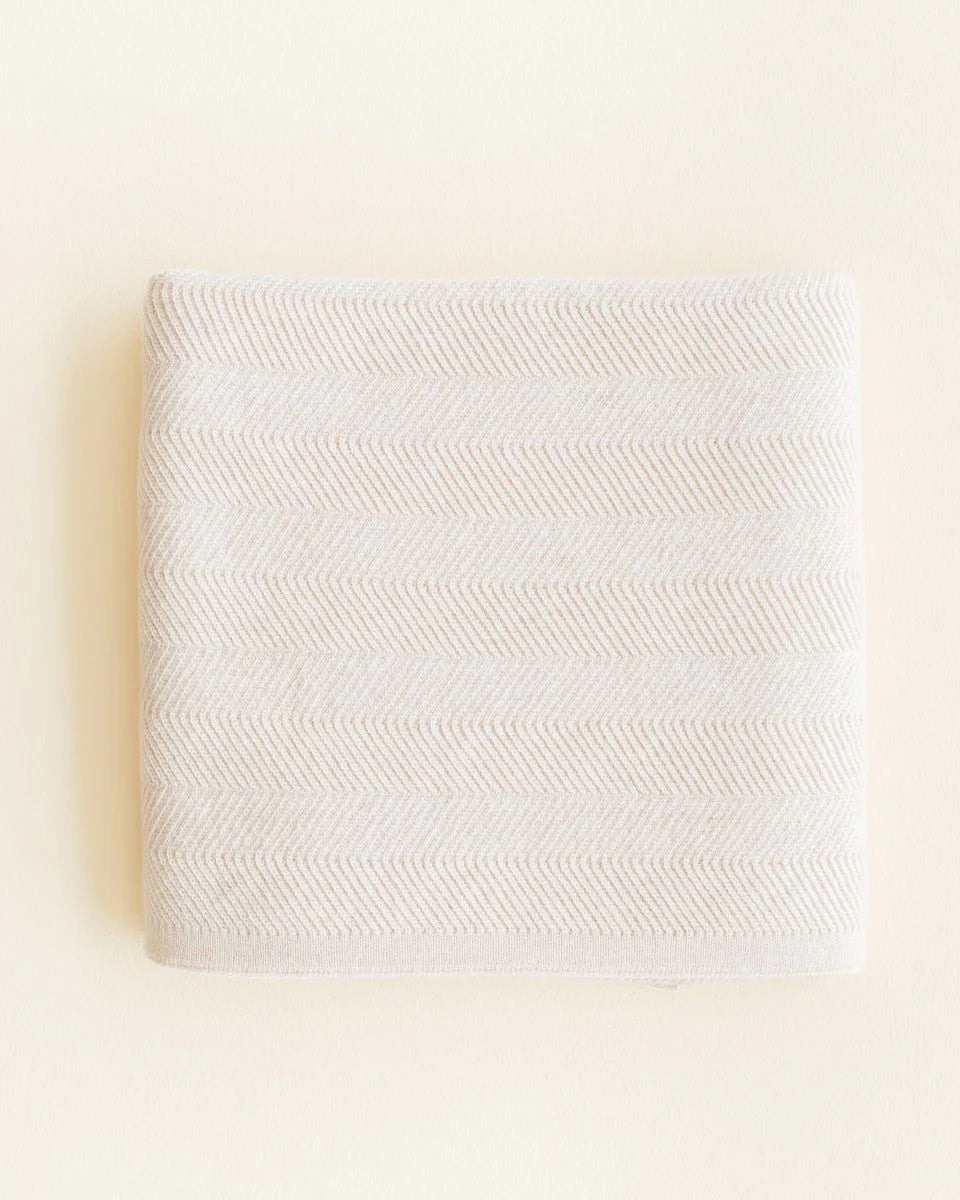 Deken Freddie - 70 x 100 cm - 100% extra fine Italiaanse merino wol - Hvid - cream