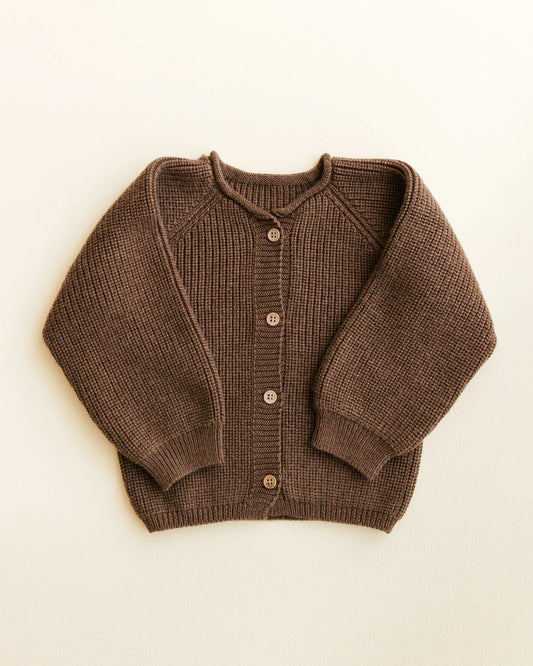 Gebreid vest Inga – Mocha – Seamless cardigan – Merinowol – HVID