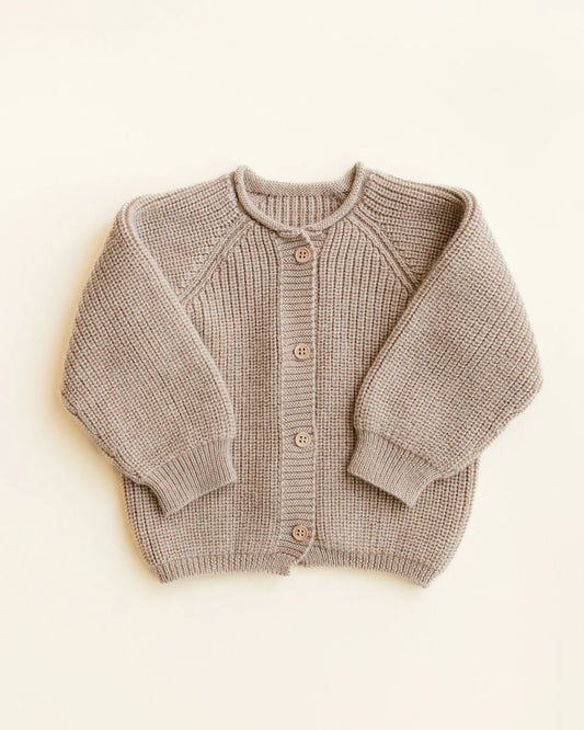 Gebreid vest Inga – Sand – Seamless cardigan – Merinowol – HVID