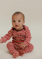 Milking It® Crimson Stripe Onesie – 100% Biologisch Katoen – Claude & Co