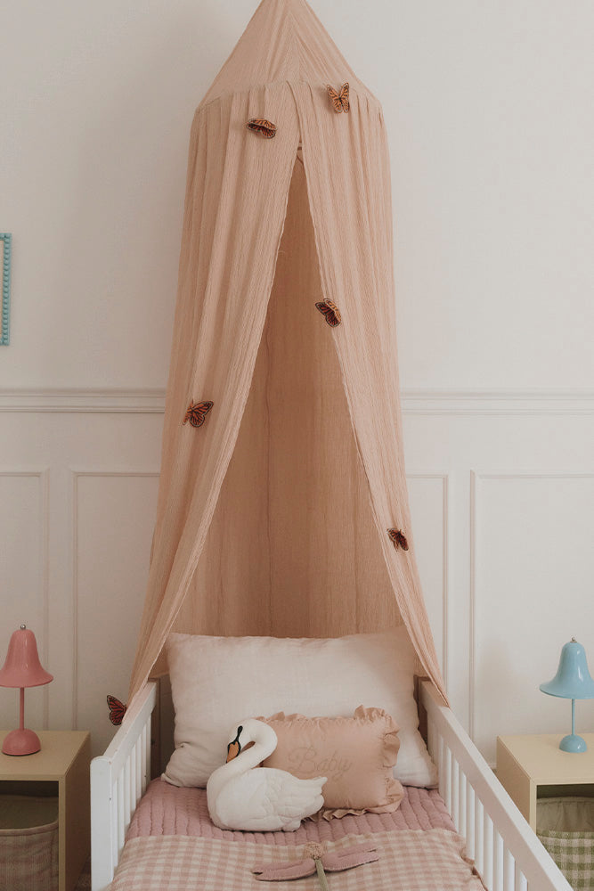 Canopy Crepe Swan – Rose – Katoenen bedhemeltje – Lorena Canals