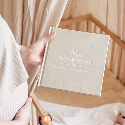 Baby invulboekje - Invulboek Mijn Zwangerschap - Linnen Beige - Fyllbooks