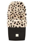 Voetenzak Puffmuff® - Merino schapenvacht - Noir + Leopard - BINIBAMBA