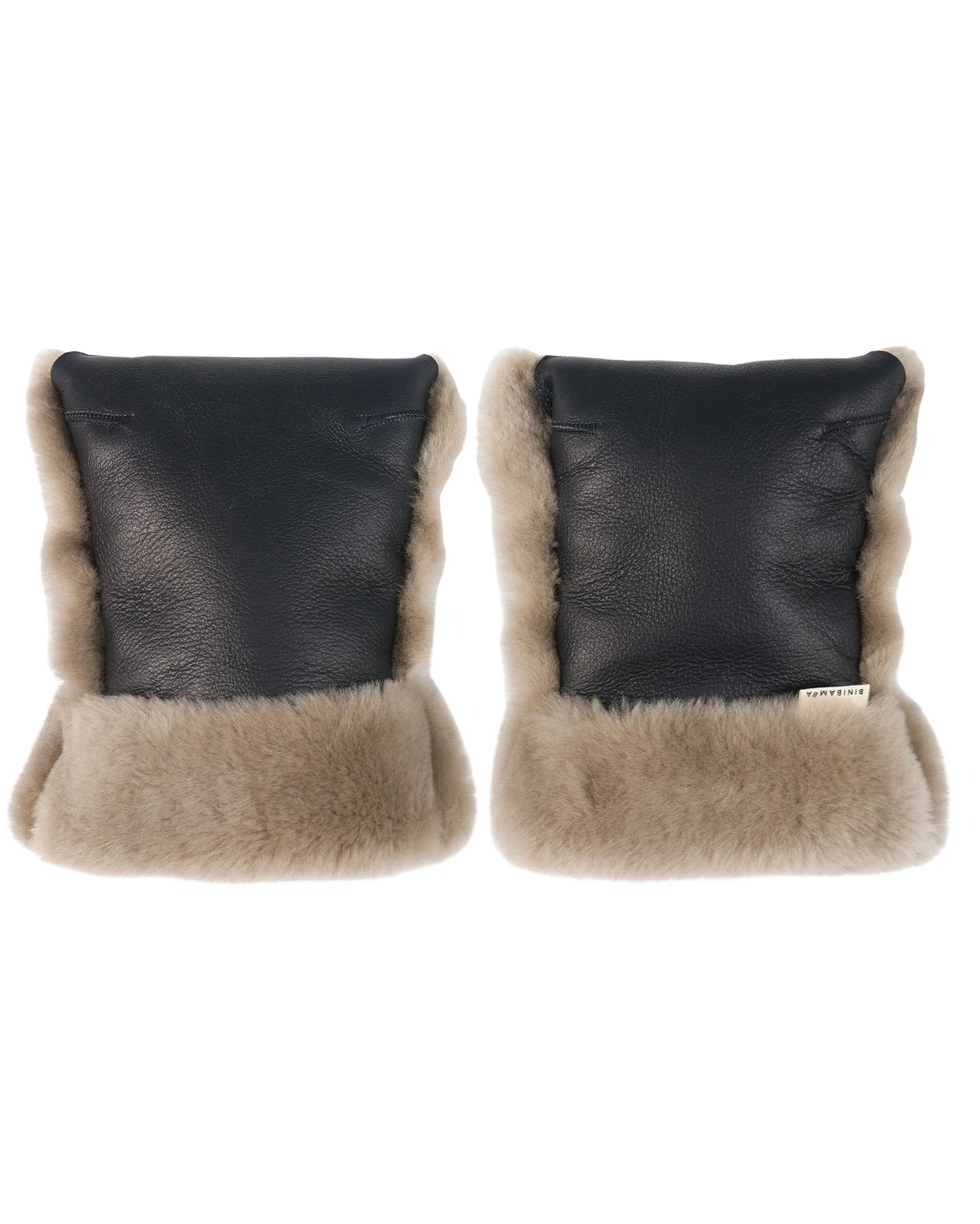 Kinderwagen wanten van Merino schapenvacht - Noir + Toast - BINIBAMBA