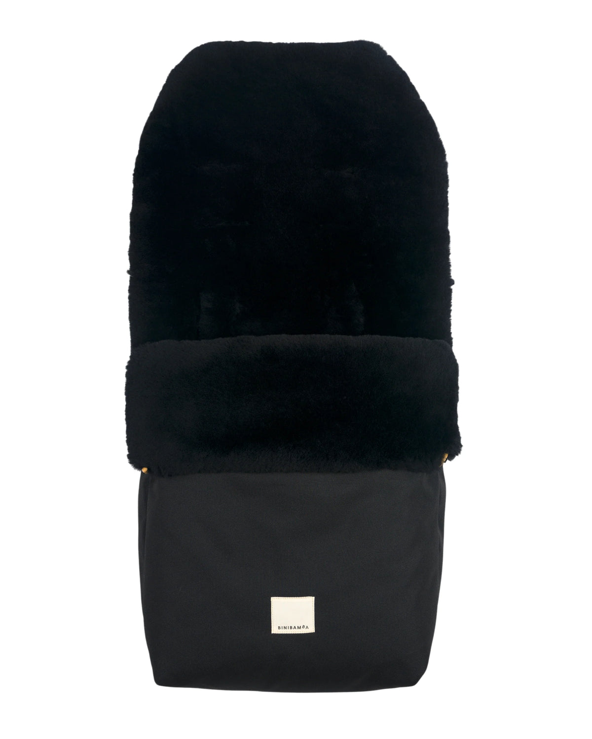 Noir Puffmuff – Luxury Black Merino Sheepskin Stroller Footmuff – BINIBAMBA