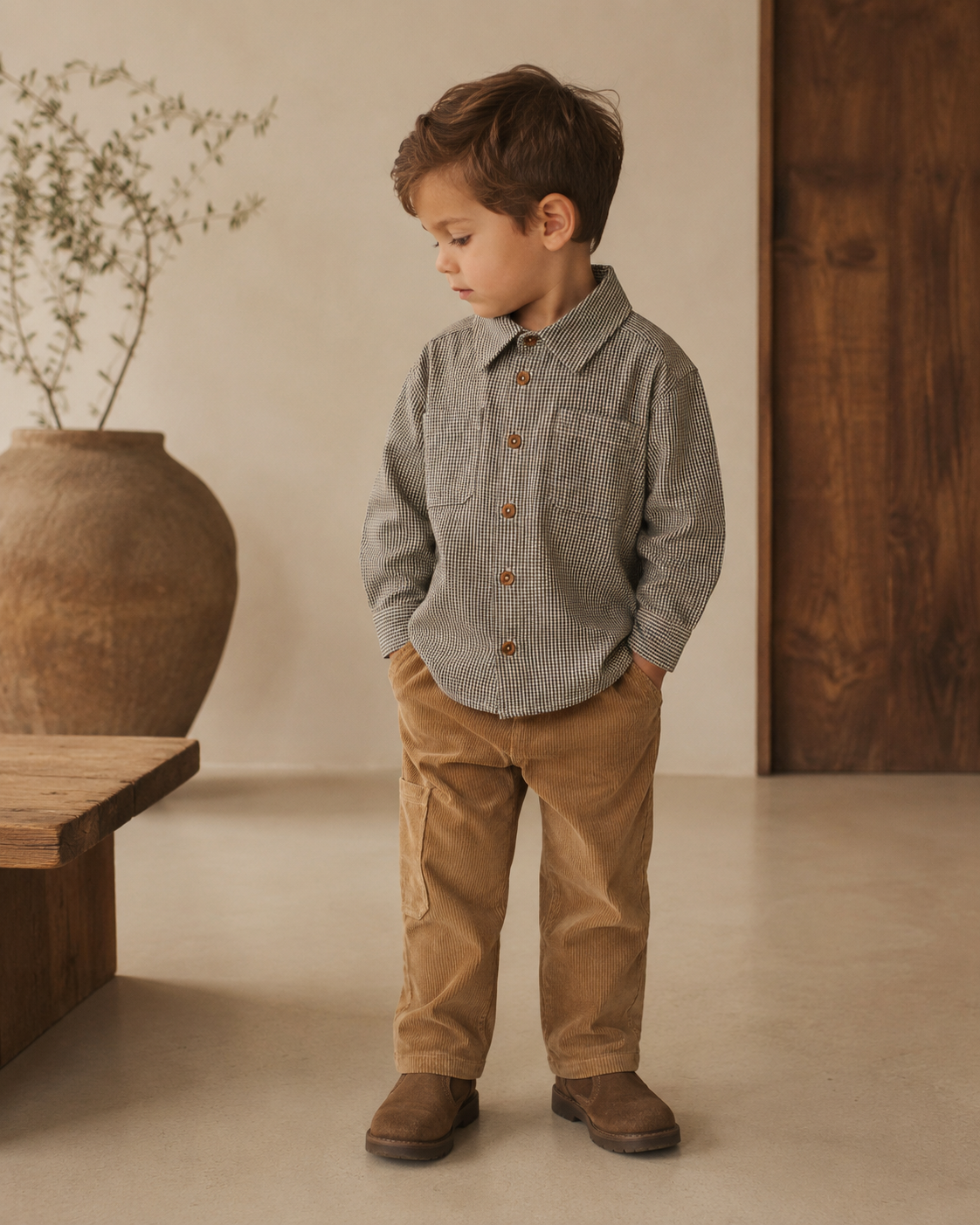 Kariertes Hemd/Bluse - Endless Sky/Brown Check Comb - 100% Bio-Baumwolle - Copenhagen Colors