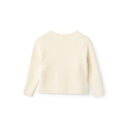 Gebereid baby vestje - Biologisch katoen - Ecru/Creme - Copenhagen Colors - achterknt