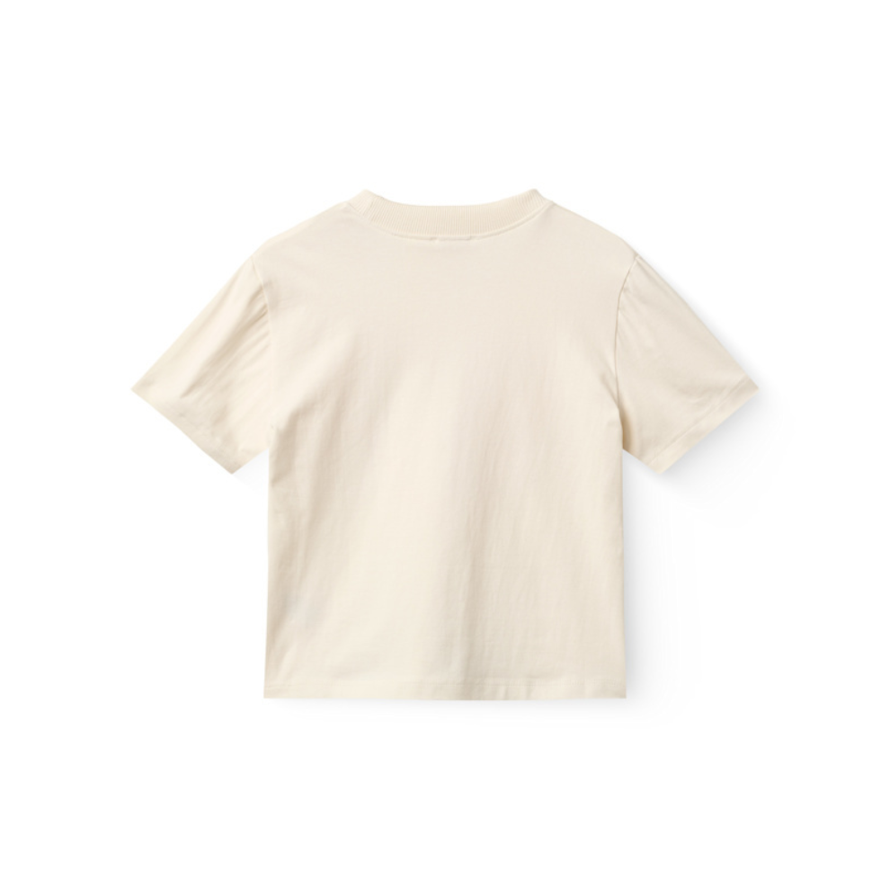 Loose Fit T-shirt met Hartprint - Biologisch Katoen - Cream/Off-white - Copenhagen Colors achter