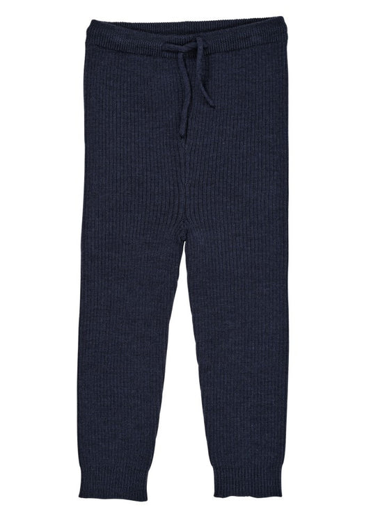 Copenhagen Colors - Merino Classic Rib Leggings - Baby legging - 100% merinowol - voorkant donkerbauw