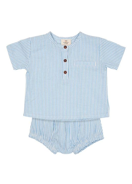Copenhagen Colors - Seersucker Baby Set - Kleding set - 100% biologisch katoen - voorkant