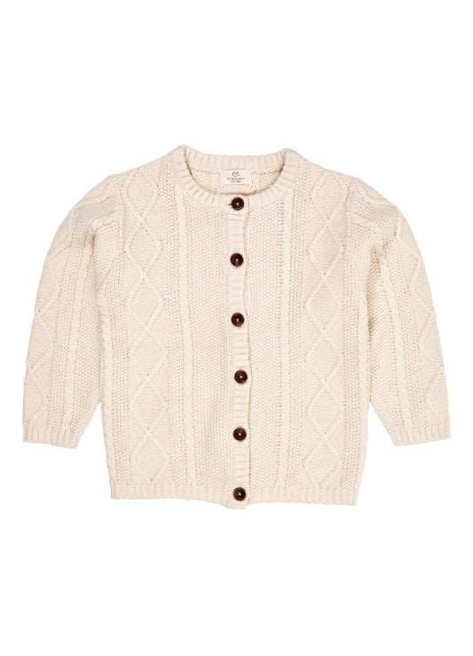 Copenhagen Colors - Knitted Cardigan - Gebreid Vestje - 100% biologisch katoen - voorkant ecru